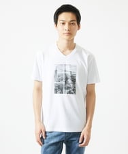MKKGC09063 MK MICHEL KLEIN HOMME(MKミッシェルクランオム) プリントTシャツ / モノクロフォトグラフィック ホワイト