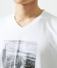 MKKGC09063 MK MICHEL KLEIN HOMME(MKミッシェルクランオム) プリントTシャツ / モノクロフォトグラフィック ホワイト