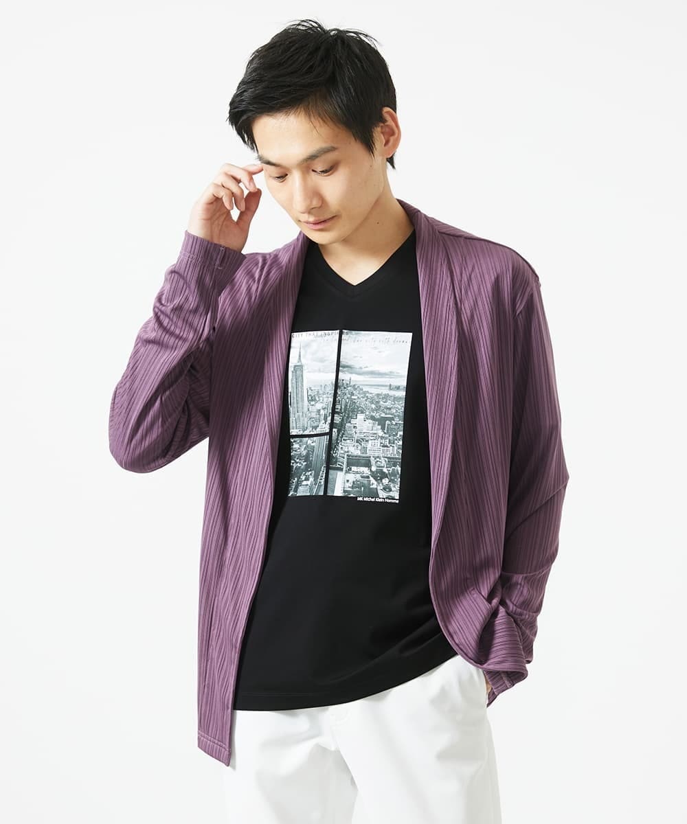MKKGC09063 MK MICHEL KLEIN HOMME(MKミッシェルクランオム) プリントTシャツ / モノクロフォトグラフィック ブラック