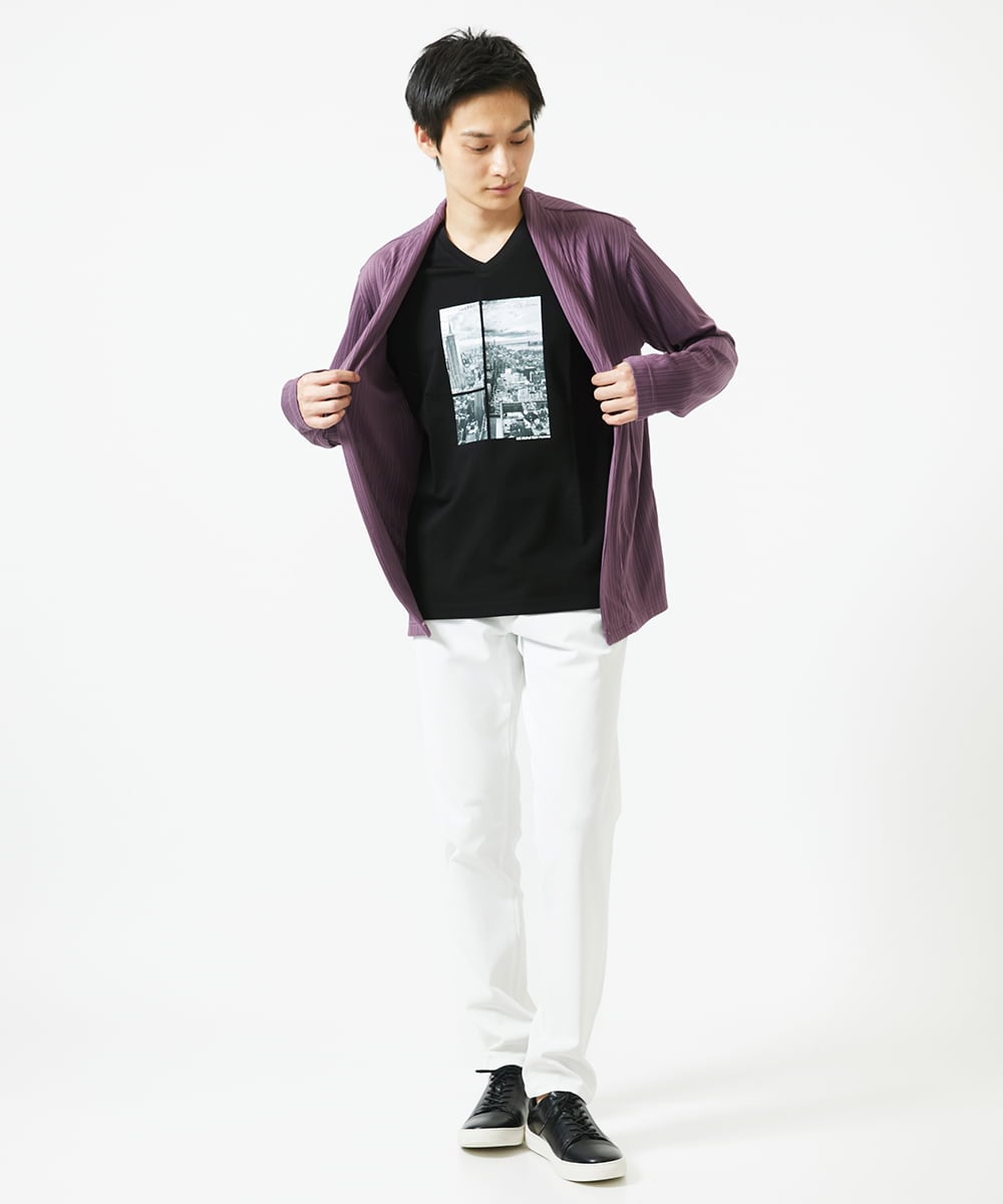 MKKGC09063 MK MICHEL KLEIN HOMME(MKミッシェルクランオム) プリントTシャツ / モノクロフォトグラフィック ブラック