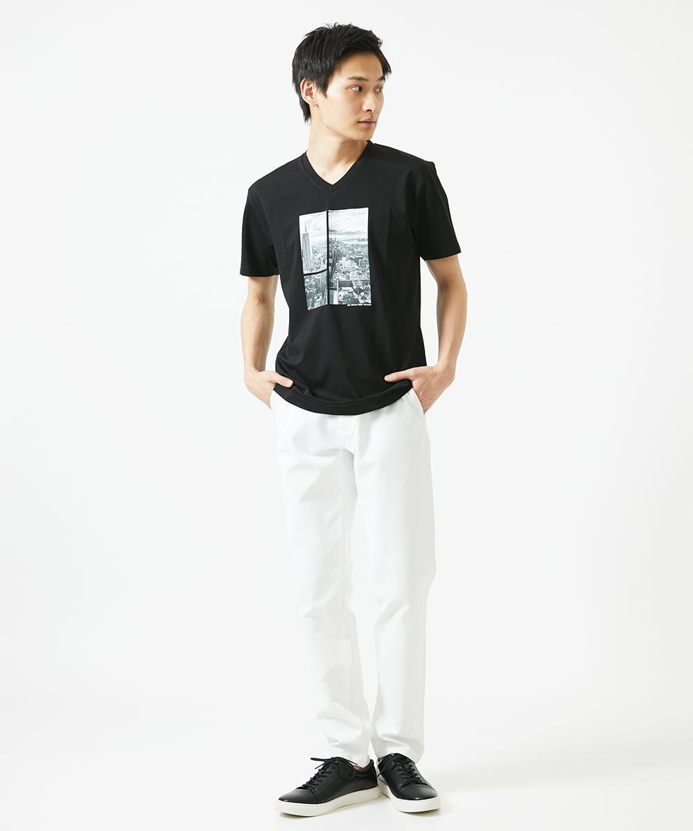MKKGC09063 MK MICHEL KLEIN HOMME(MKミッシェルクランオム) プリントTシャツ / モノクロフォトグラフィック ブラック