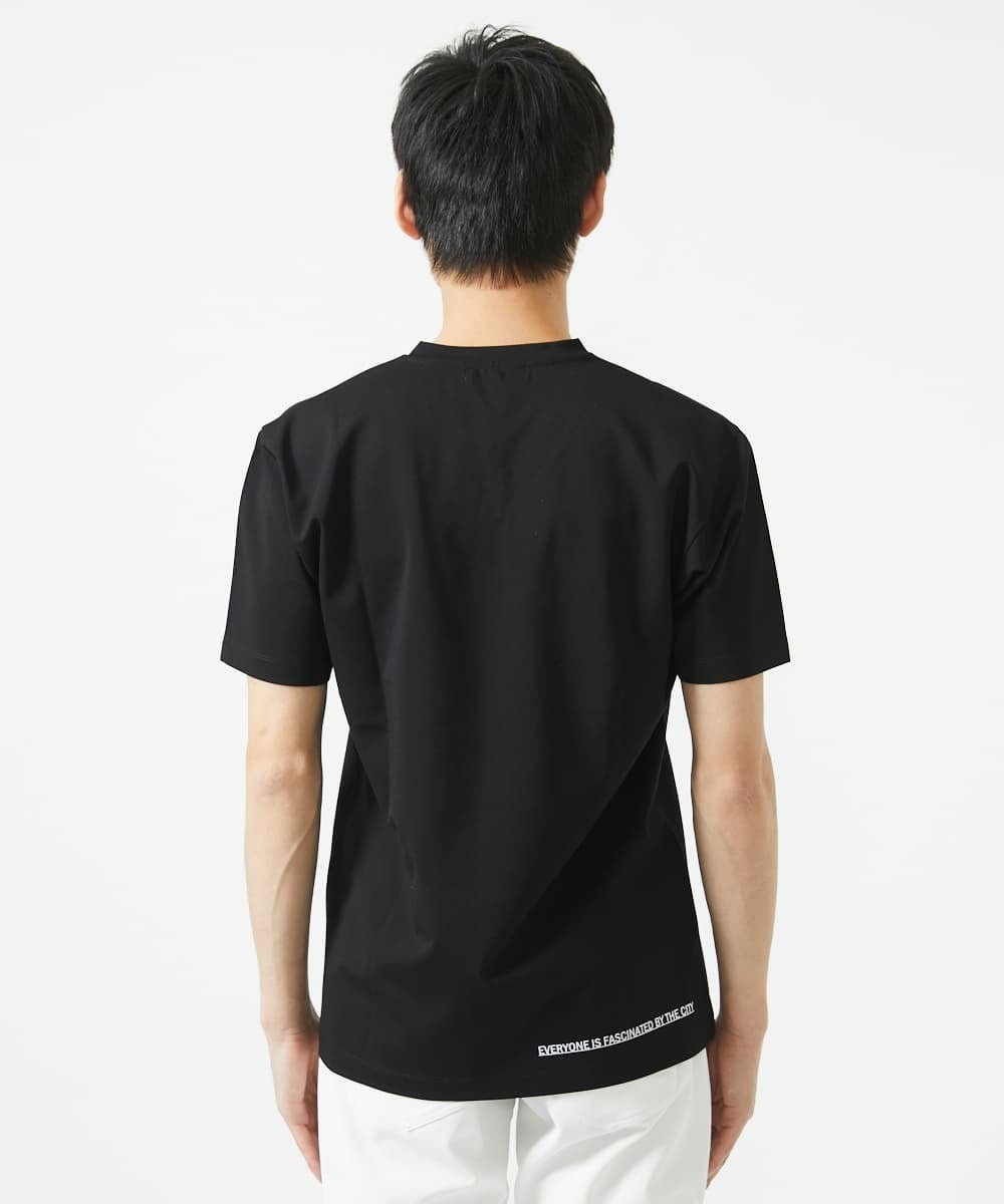MKKGC09063 MK MICHEL KLEIN HOMME(MKミッシェルクランオム) プリントTシャツ / モノクロフォトグラフィック ブラック