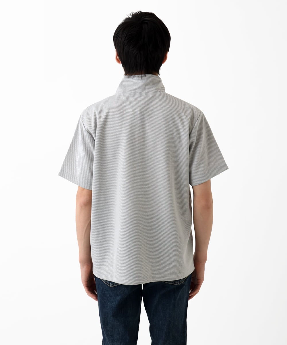 MKKGC09080 MK MICHEL KLEIN HOMME(MKミッシェルクランオム) ハーフジップカットソー ライトグレー