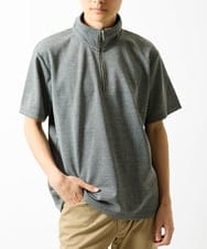 MKKGC09080 MK MICHEL KLEIN HOMME(MKミッシェルクランオム) ハーフジップカットソー ダークグレー