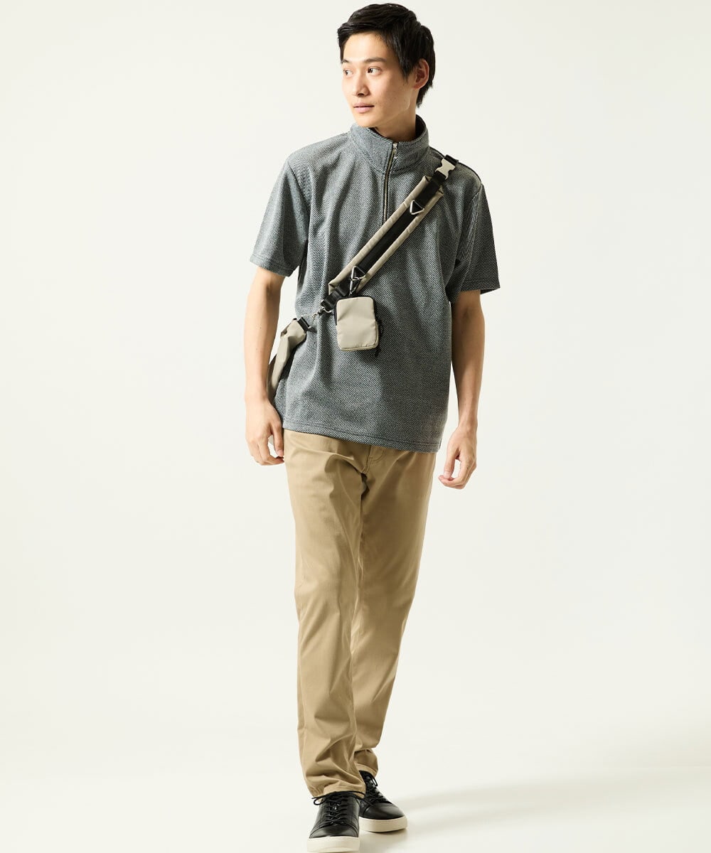 MKKGC09080 MK MICHEL KLEIN HOMME(MKミッシェルクランオム) 【洗える】ハーフジップカットソー ダークグレー