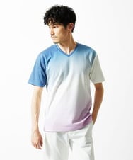 MKKGC14069 MK MICHEL KLEIN HOMME(MKミッシェルクランオム) グラデーションカットソー ネイビー