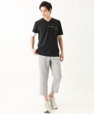 MKKGC21069 MK MICHEL KLEIN HOMME(MKミッシェルクランオム) 【洗える】アシメトリープリントカットソー ブラック