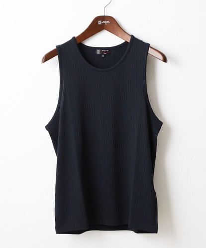 MK MICHEL KLEIN HOMME(MK ミッシェルクランオム) テレコタンクトップ ブラック/黒 46