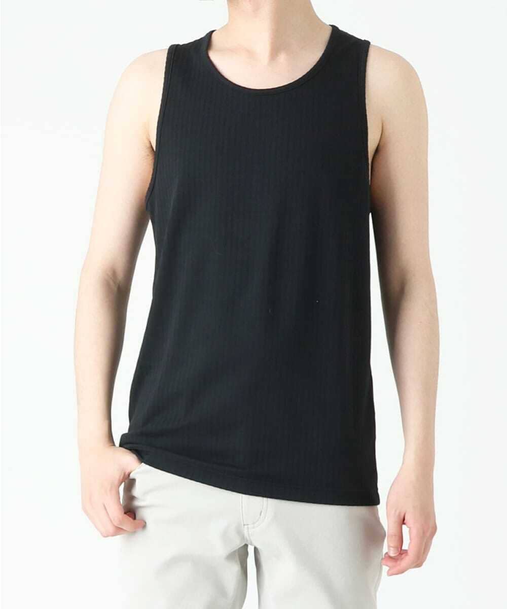 MKKGC24029 MK MICHEL KLEIN HOMME(MKミッシェルクランオム) 【洗える】テレコタンクトップ ブラック