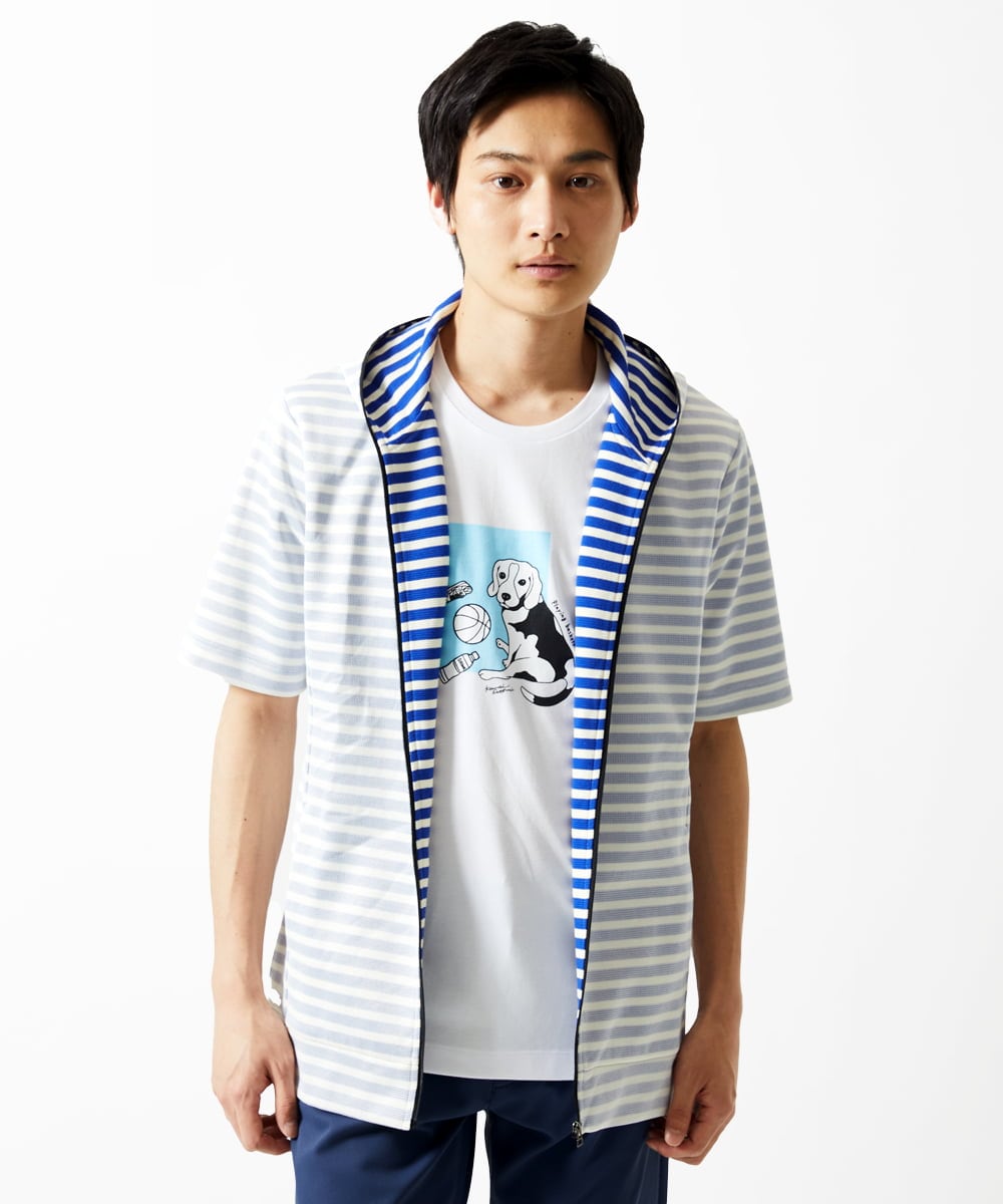 MKKGC27069 MK MICHEL KLEIN HOMME(MKミッシェルクランオム) 【カワイサトミ / コラボTシャツ】ビーグルドッグプリント ホワイト