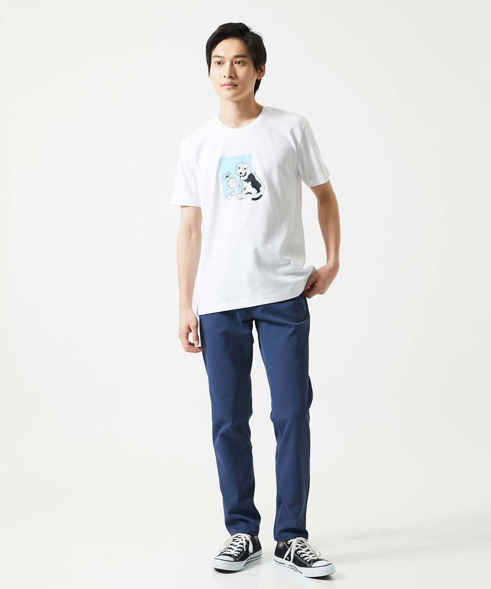 MKKGC27069 MK MICHEL KLEIN HOMME(MKミッシェルクランオム) 【カワイサトミ / コラボTシャツ】ドッグプリント ホワイト