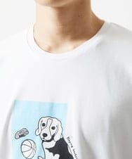 MKKGC27069 MK MICHEL KLEIN HOMME(MKミッシェルクランオム) 【カワイサトミ / コラボTシャツ】ドッグプリント ホワイト