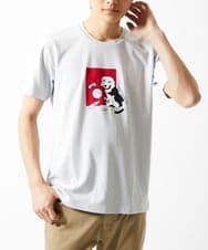 MKKGC27069 MK MICHEL KLEIN HOMME(MKミッシェルクランオム) 【カワイサトミ / コラボTシャツ】ビーグルドッグプリント ライトグレー
