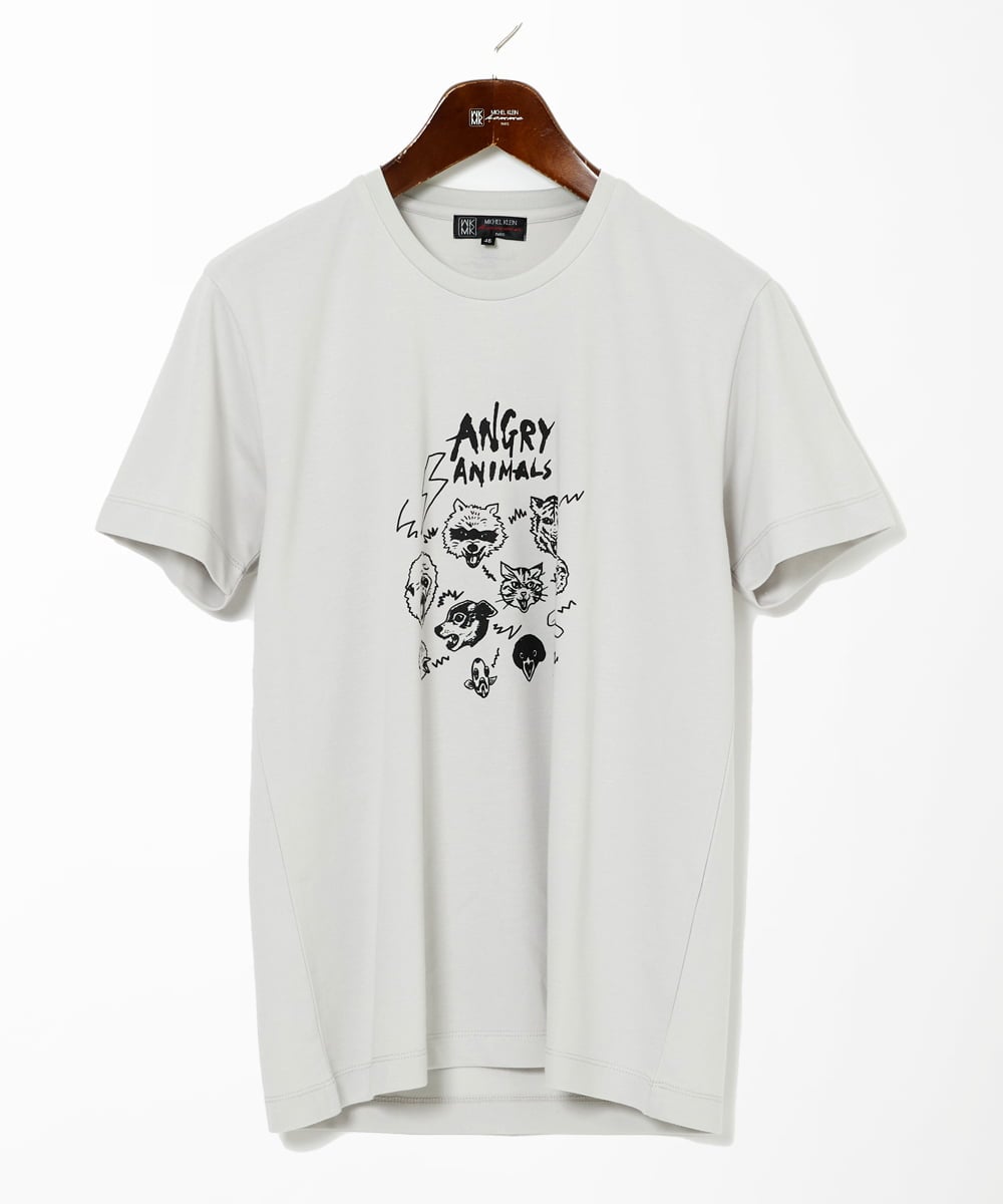 MKKGC28069 MK MICHEL KLEIN HOMME(MKミッシェルクランオム) 【カワイサトミ / コラボTシャツ】ANGRYプリント アイボリー