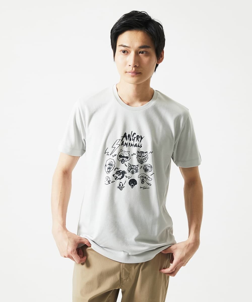 MKKGC28069 MK MICHEL KLEIN HOMME(MKミッシェルクランオム) 【カワイサトミ / コラボTシャツ】ANGRYプリント アイボリー