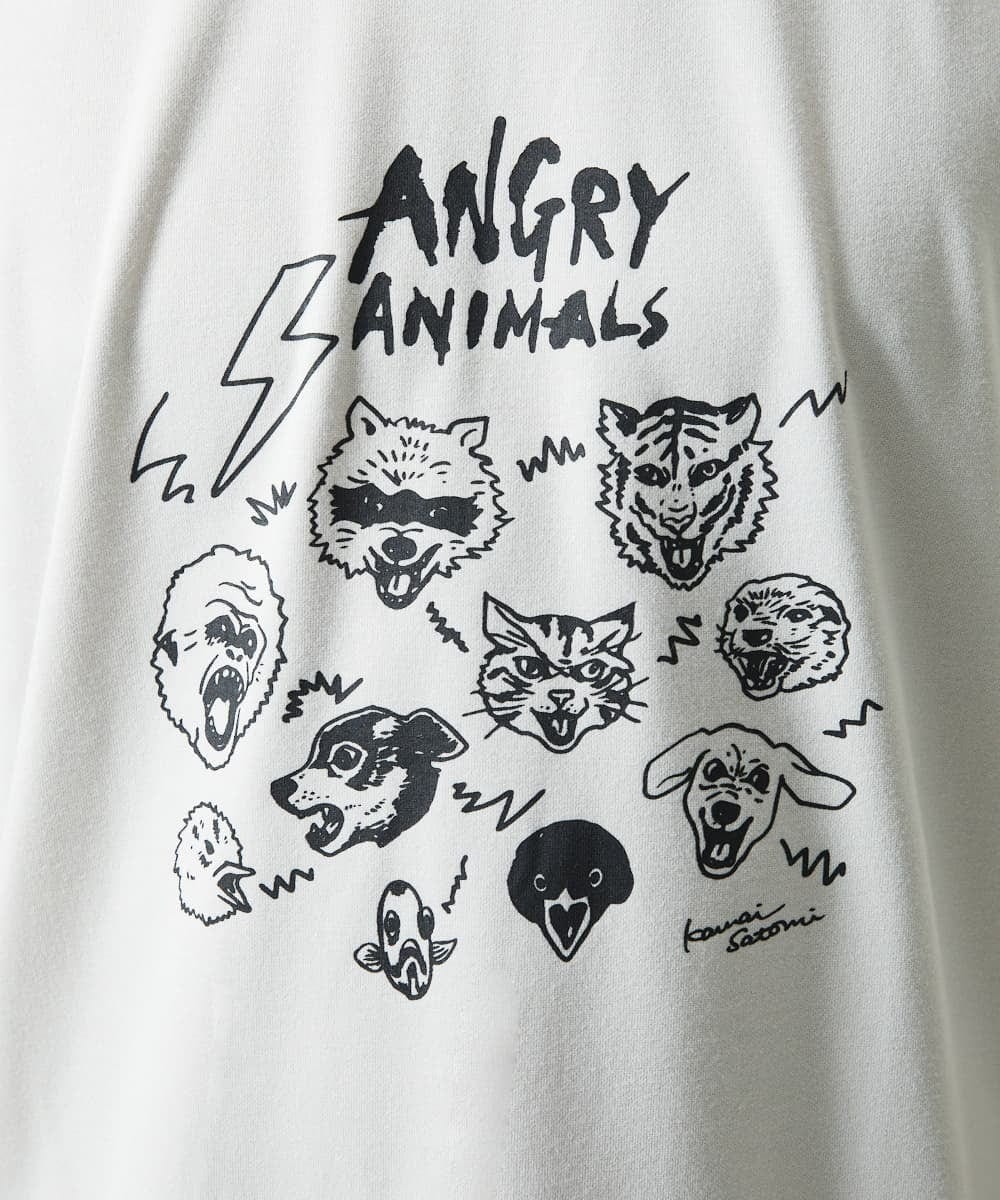 MKKGC28069 MK MICHEL KLEIN HOMME(MKミッシェルクランオム) 【カワイサトミ / コラボTシャツ】ANGRYプリント アイボリー