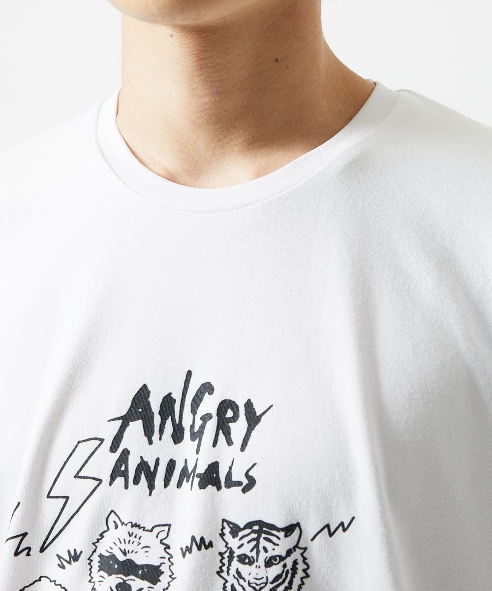 MKKGC28069 MK MICHEL KLEIN HOMME(MKミッシェルクランオム) 【カワイサトミ / コラボTシャツ】ANGRYプリント ホワイト