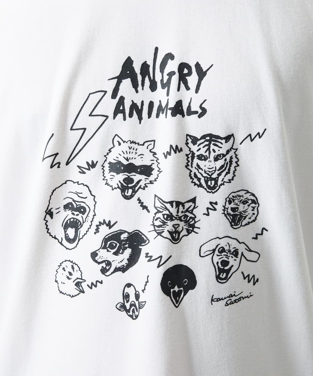 MKKGC28069 MK MICHEL KLEIN HOMME(MKミッシェルクランオム) 【カワイサトミ / コラボTシャツ】ANGRYプリント ホワイト