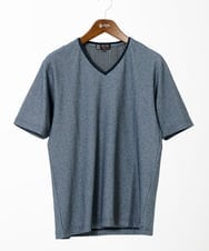 MKKGC31069 MK MICHEL KLEIN HOMME(MKミッシェルクランオム) 【洗える・サッカー素材】Vネックカットソー ブルー