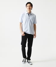 MKKGC32090 MK MICHEL KLEIN HOMME(MKミッシェルクランオム) ポロシャツ / ストライプサッカー ライトブルー