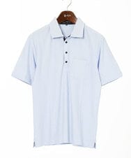 MKKGC32090 MK MICHEL KLEIN HOMME(MKミッシェルクランオム) ポロシャツ / ストライプサッカー ライトブルー