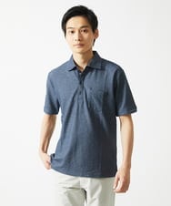 MKKGC32090 MK MICHEL KLEIN HOMME(MKミッシェルクランオム) ポロシャツ / ストライプサッカー ブルー
