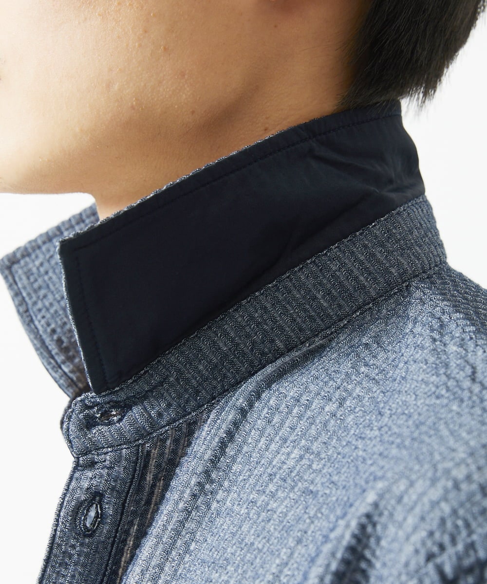 MKKGC32090 MK MICHEL KLEIN HOMME(MKミッシェルクランオム) ポロシャツ / ストライプサッカー ブルー
