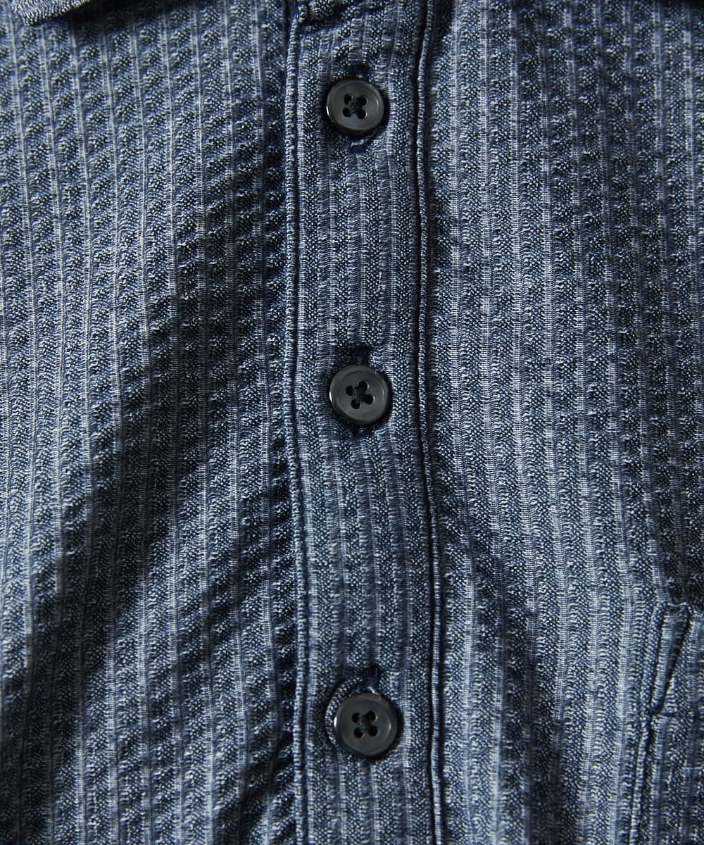 MKKGC32090 MK MICHEL KLEIN HOMME(MKミッシェルクランオム) ポロシャツ / ストライプサッカー ブルー