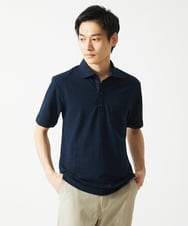 MKKGC32090 MK MICHEL KLEIN HOMME(MKミッシェルクランオム) ポロシャツ / ストライプサッカー ネイビー