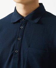 MKKGC32090 MK MICHEL KLEIN HOMME(MKミッシェルクランオム) ポロシャツ / ストライプサッカー ネイビー
