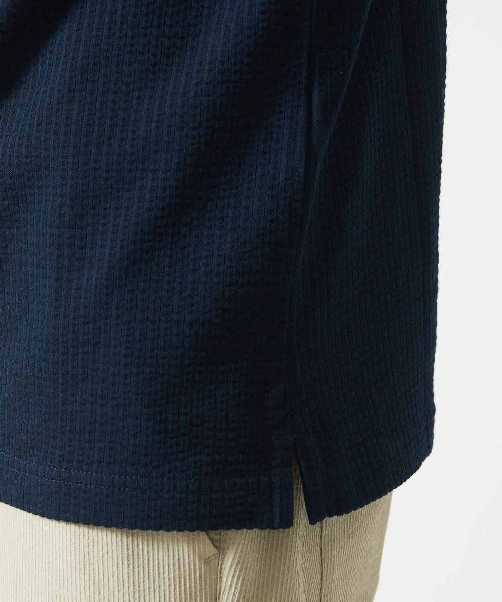 MKKGC32090 MK MICHEL KLEIN HOMME(MKミッシェルクランオム) ポロシャツ / ストライプサッカー ネイビー