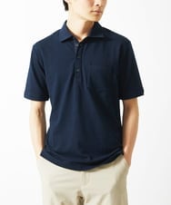 MKKGC32090 MK MICHEL KLEIN HOMME(MKミッシェルクランオム) ポロシャツ / ストライプサッカー ネイビー