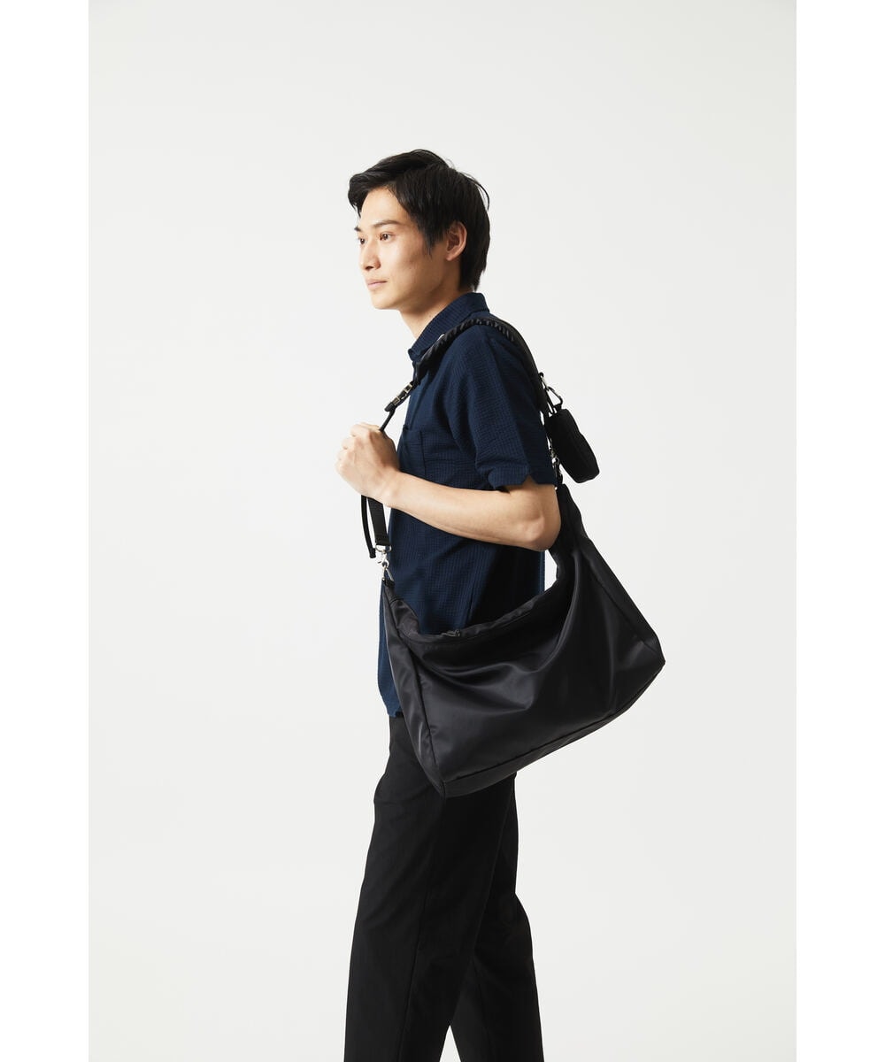 MKKGC32090 MK MICHEL KLEIN HOMME(MKミッシェルクランオム) 【洗える】ストライプサッカーポロシャツ  ネイビー