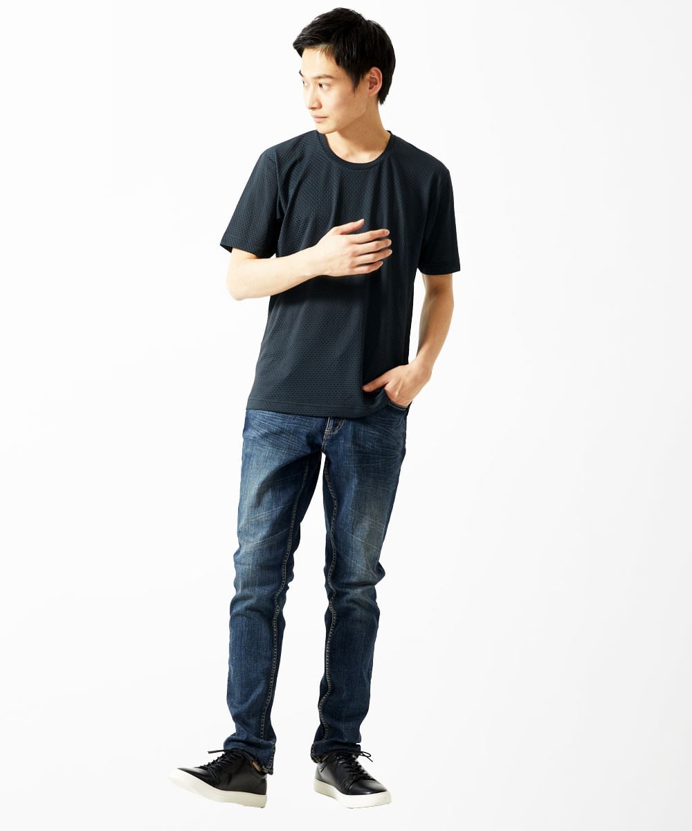 MKKGC56050 MK MICHEL KLEIN HOMME(MKミッシェルクランオム) Tシャツ / アンダーハイプ ネイビー