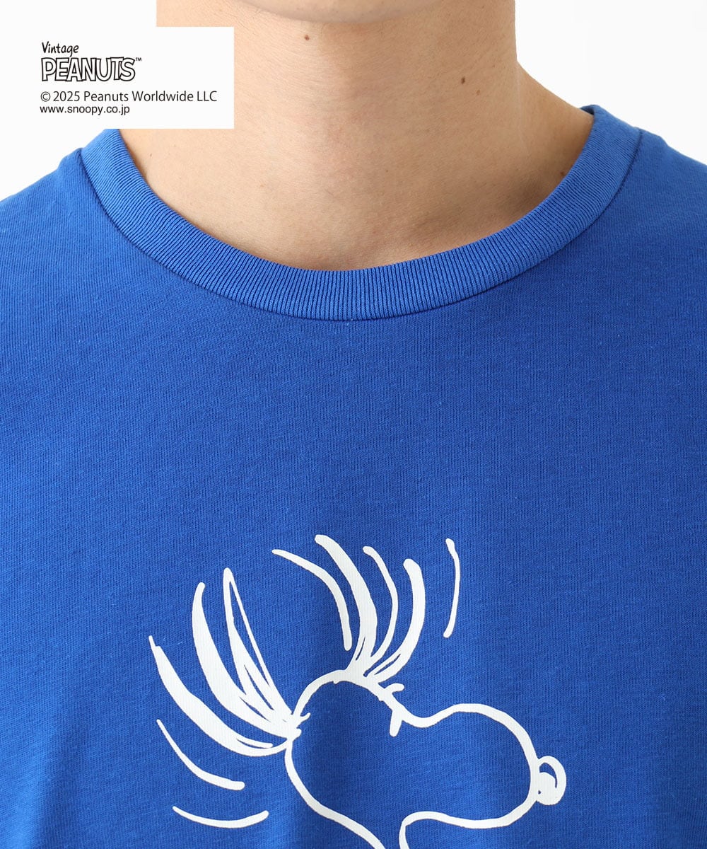 MKKGC84069 MK MICHEL KLEIN HOMME(MKミッシェルクランオム) 【洗える】ビンテージスヌーピーTシャツ  ブルー