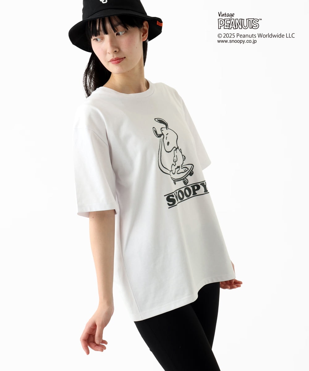 MKKGC84069 MK MICHEL KLEIN HOMME(MKミッシェルクランオム) 【洗える】ビンテージスヌーピーTシャツ  ホワイト