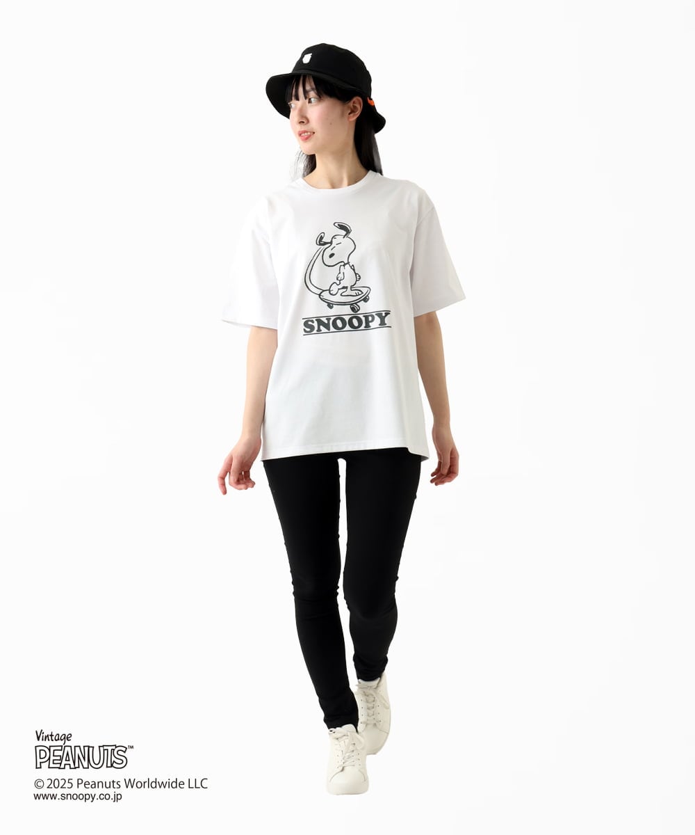 MKKGC84069 MK MICHEL KLEIN HOMME(MKミッシェルクランオム) 【洗える】ビンテージスヌーピーTシャツ  ホワイト