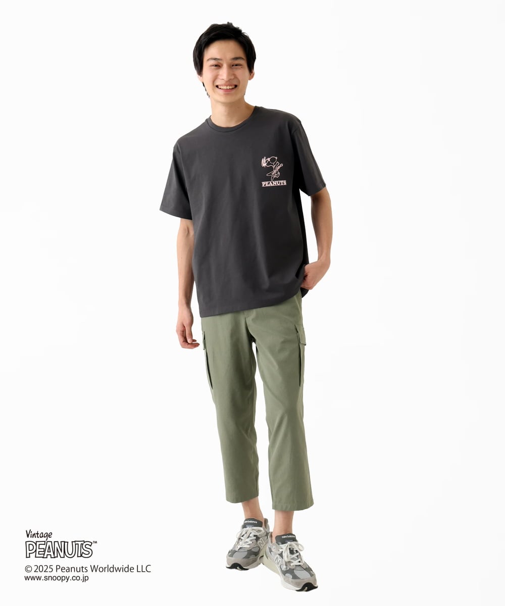 MKKGC84069 MK MICHEL KLEIN HOMME(MKミッシェルクランオム) 【洗える】ビンテージスヌーピーTシャツ  ダークグレー