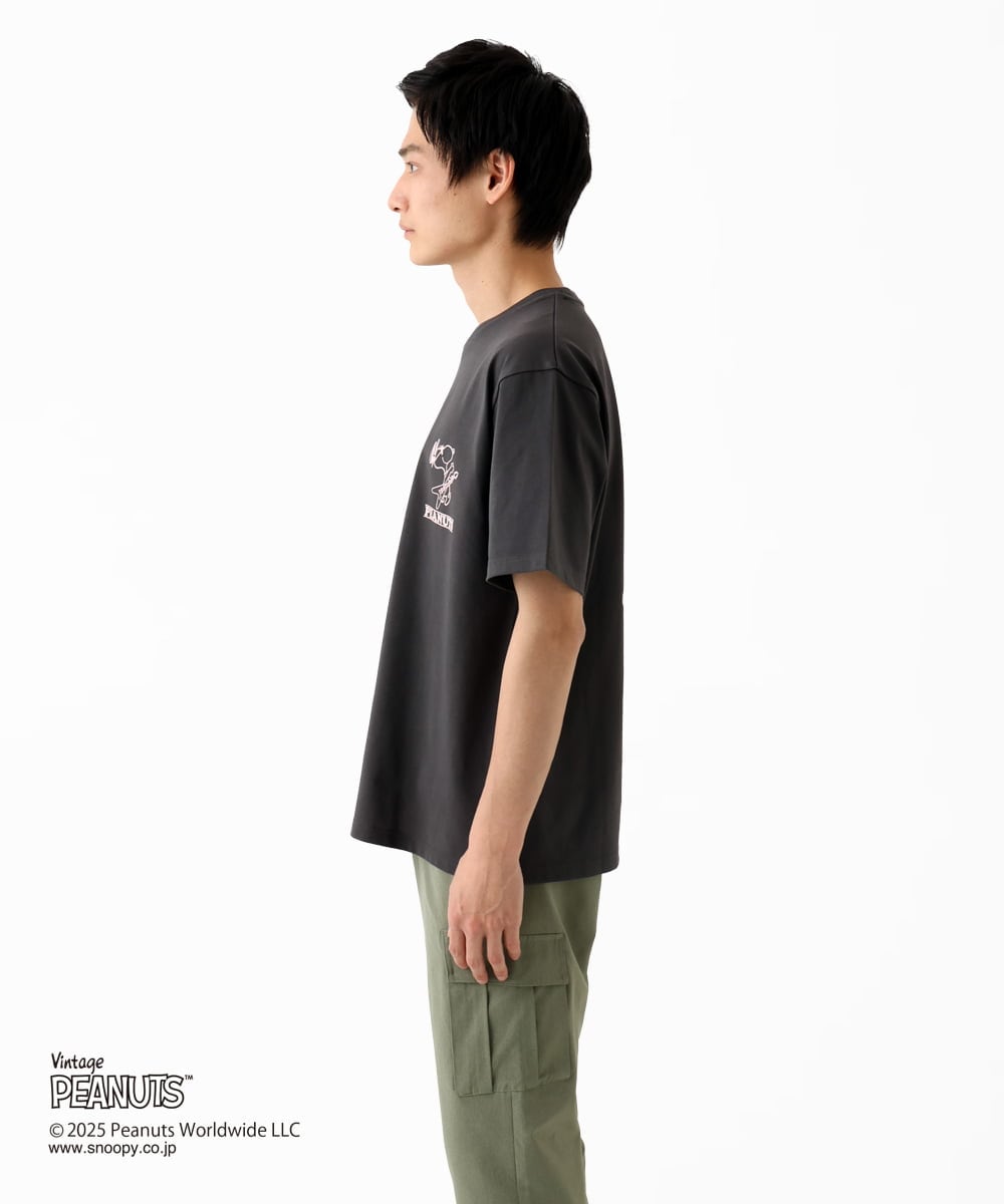 MKKGC84069 MK MICHEL KLEIN HOMME(MKミッシェルクランオム) 【洗える】ビンテージスヌーピーTシャツ  ダークグレー