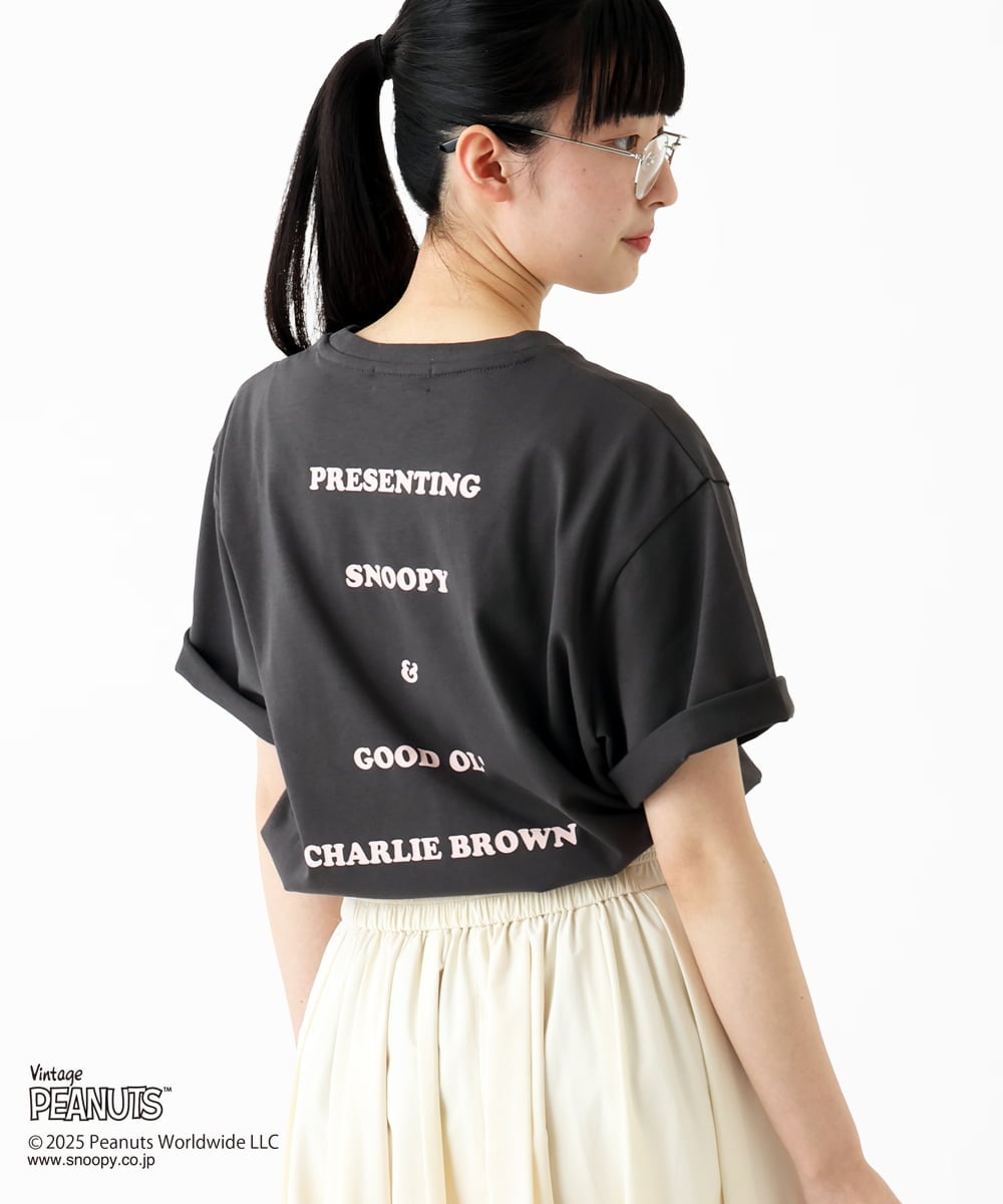 MKKGC84069 MK MICHEL KLEIN HOMME(MKミッシェルクランオム) 【洗える】ビンテージスヌーピーTシャツ  ダークグレー