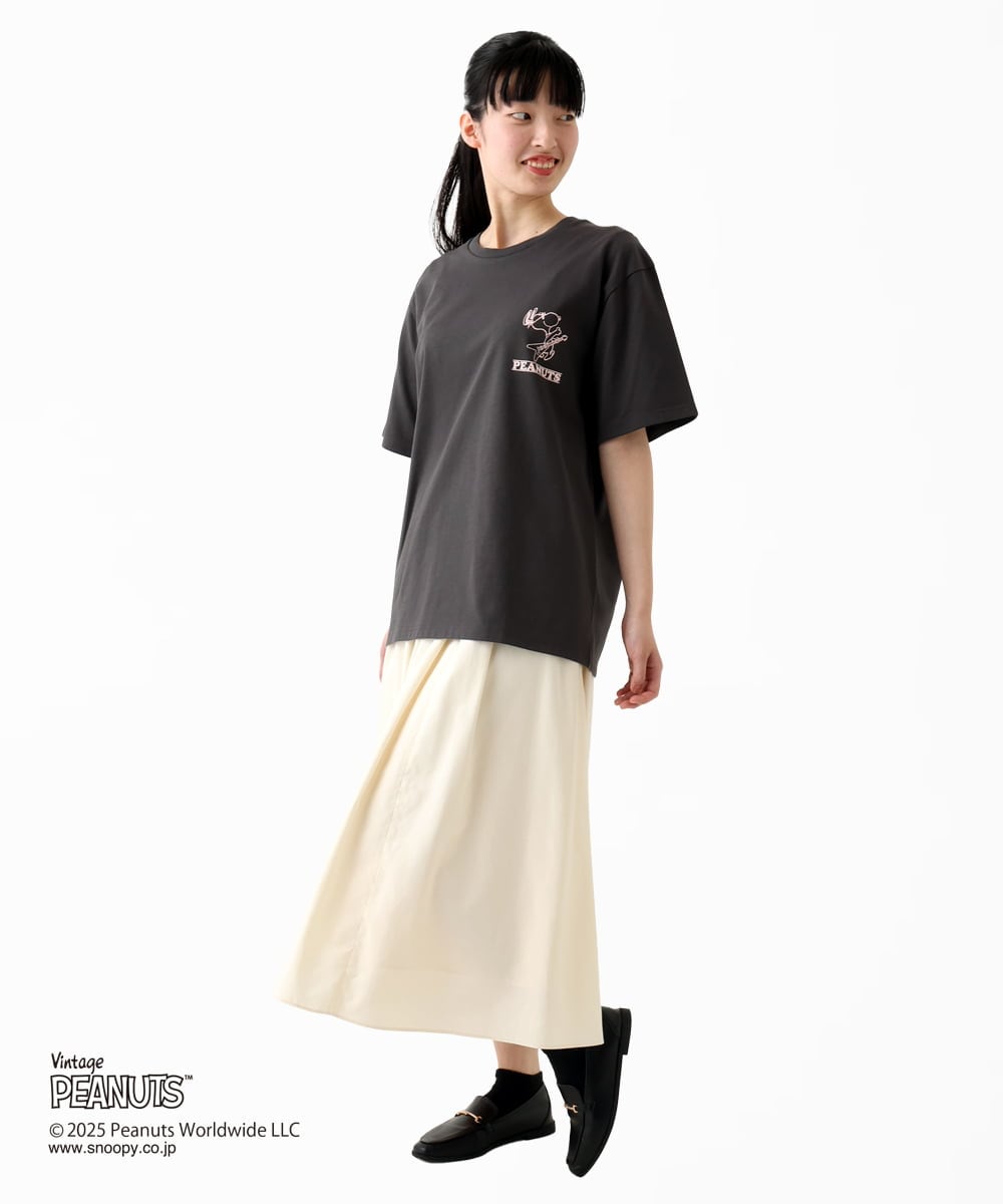 MKKGC84069 MK MICHEL KLEIN HOMME(MKミッシェルクランオム) 【洗える】ビンテージスヌーピーTシャツ  ダークグレー