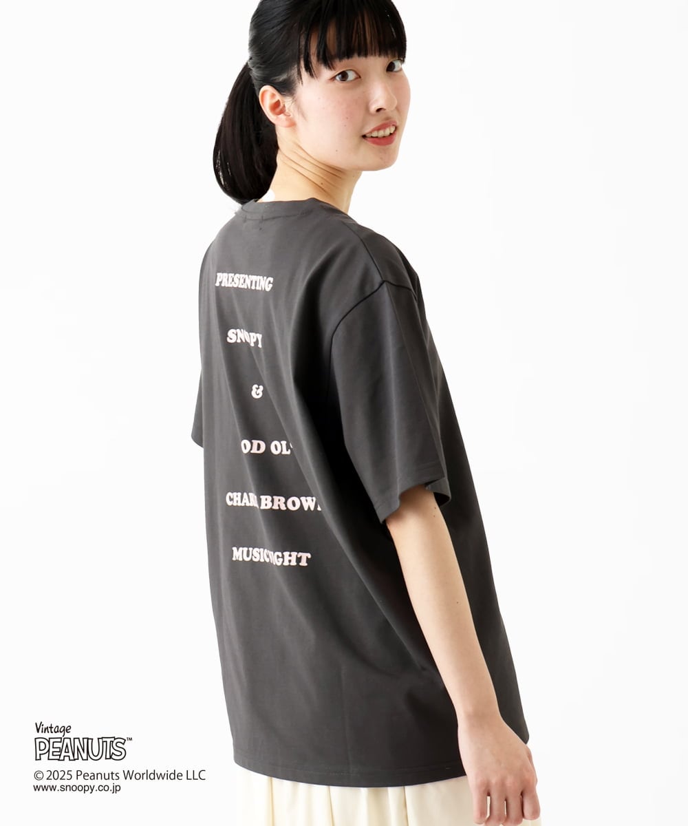 MKKGC84069 MK MICHEL KLEIN HOMME(MKミッシェルクランオム) 【洗える】ビンテージスヌーピーTシャツ  ダークグレー