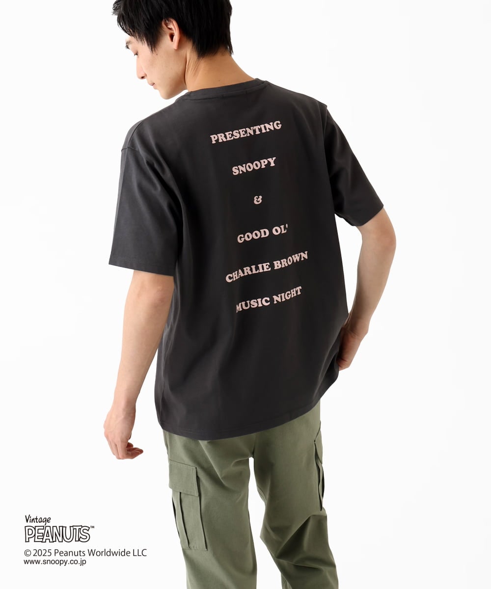 MKKGC84069 MK MICHEL KLEIN HOMME(MKミッシェルクランオム) 【洗える】ビンテージスヌーピーTシャツ  ダークグレー