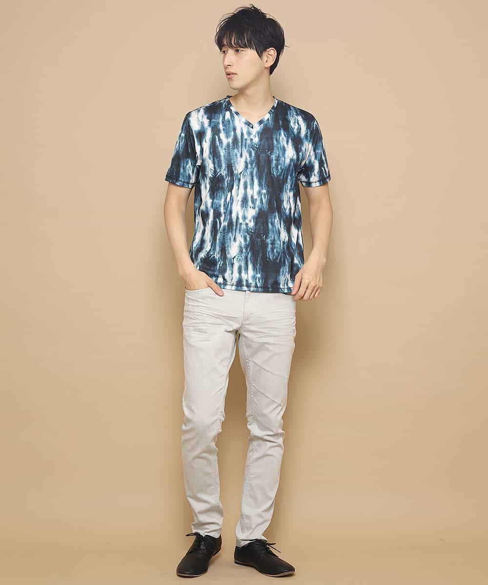 MKKGJ31059 MK MICHEL KLEIN HOMME(MKミッシェルクランオム) カットソー／ソウガラタイダイ ブルー