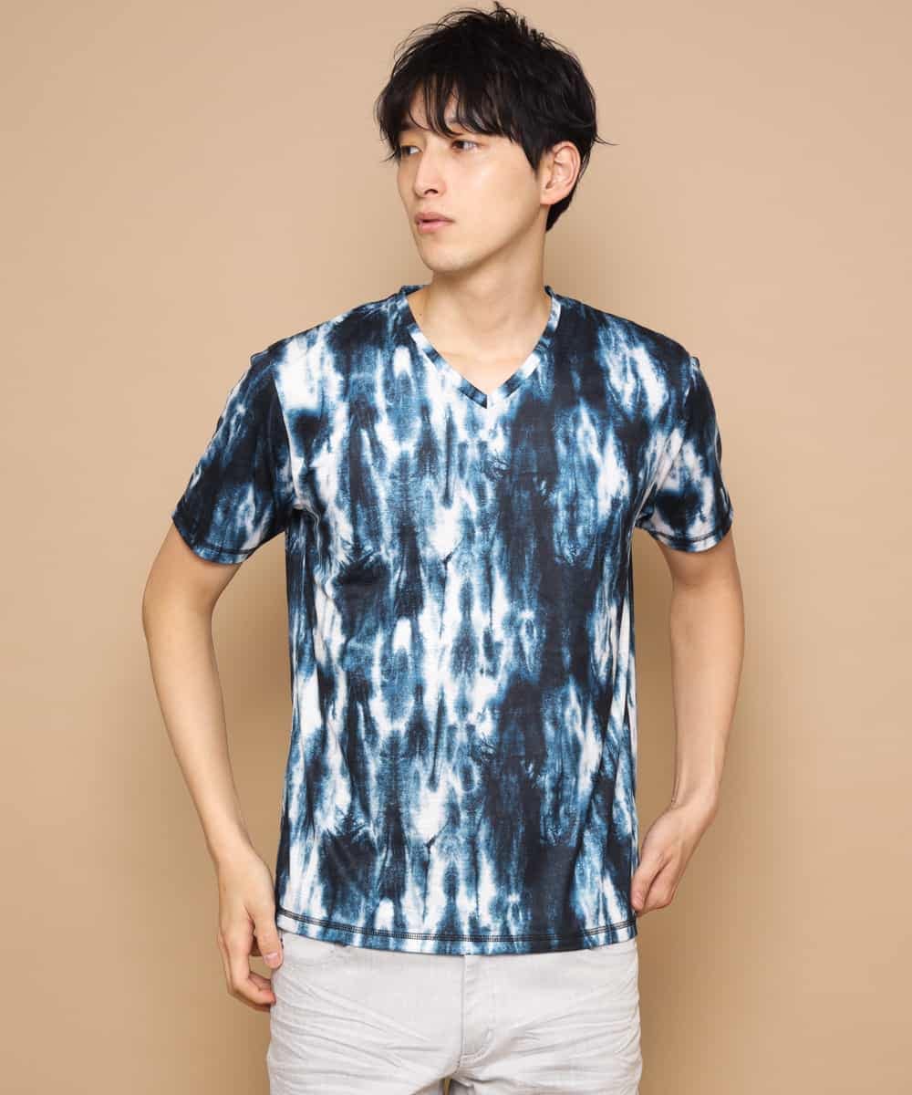 MKKGJ31059 MK MICHEL KLEIN HOMME(MKミッシェルクランオム) カットソー／ソウガラタイダイ ブルー