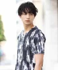 MKKGJ31059 MK MICHEL KLEIN HOMME(MKミッシェルクランオム) カットソー／ソウガラタイダイ ブラック