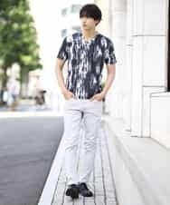MKKGJ31059 MK MICHEL KLEIN HOMME(MKミッシェルクランオム) カットソー／ソウガラタイダイ ブラック
