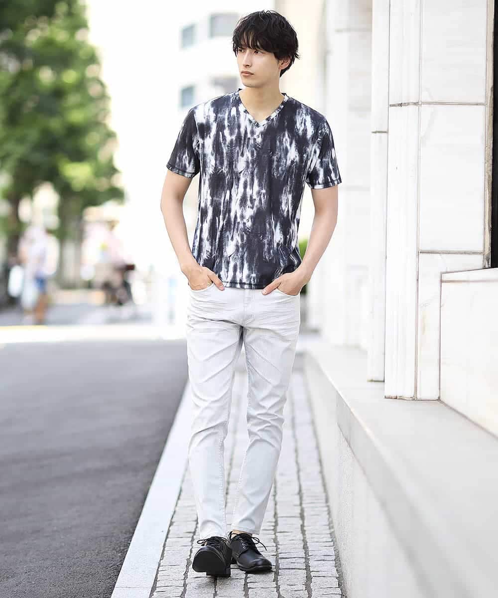 MKKGJ31059 MK MICHEL KLEIN HOMME(MKミッシェルクランオム) カットソー／ソウガラタイダイ ブラック