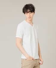 MKKGJ61059 MK MICHEL KLEIN HOMME(MKミッシェルクランオム) カットソー／フクレランダムストライプ ホワイト