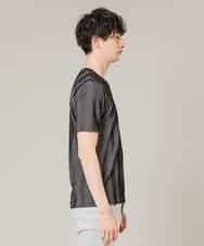 MKKGJ61059 MK MICHEL KLEIN HOMME(MKミッシェルクランオム) カットソー／フクレランダムストライプ ブラック